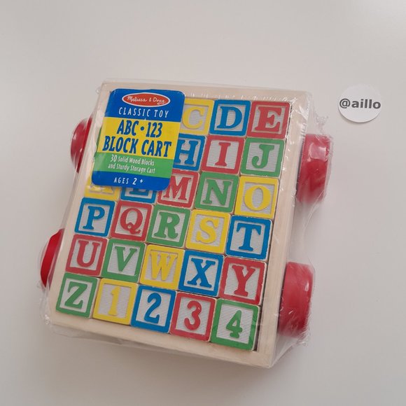 Melissa & Doug Classic Toy ABC 123 Block Cart - Picture 3 of 17